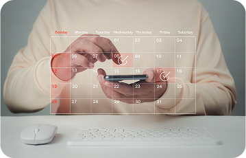 Phone linked with calendar